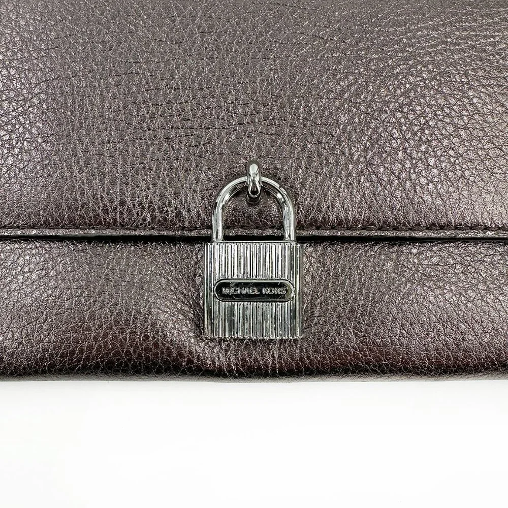 Michael Kors Metallic Gray Crossbody Bag - Picture 9 of 11